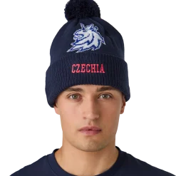 Czechia Flag Pom Knit Flag|Mützen